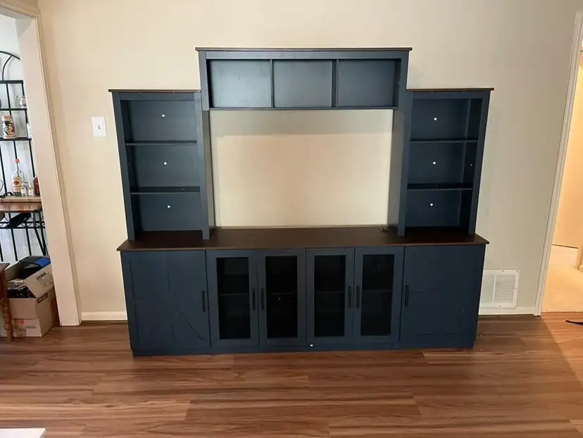 Entertainment center fully assembled — Atlas Gate Home Services, DFW