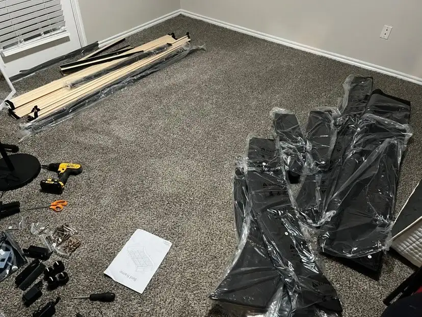 Bed frame — unboxing & layout — Atlas Gate Home Services, DFW